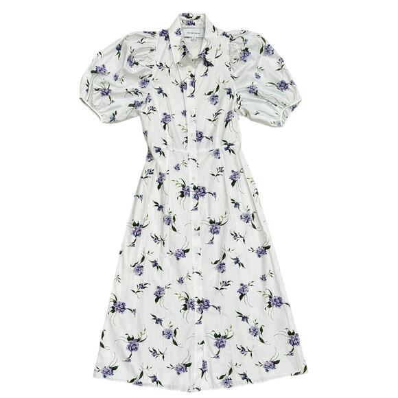 LES RÊVERIES Cutout Cotton-poplin Midi Dress In Floral print - Picture 2 of 9